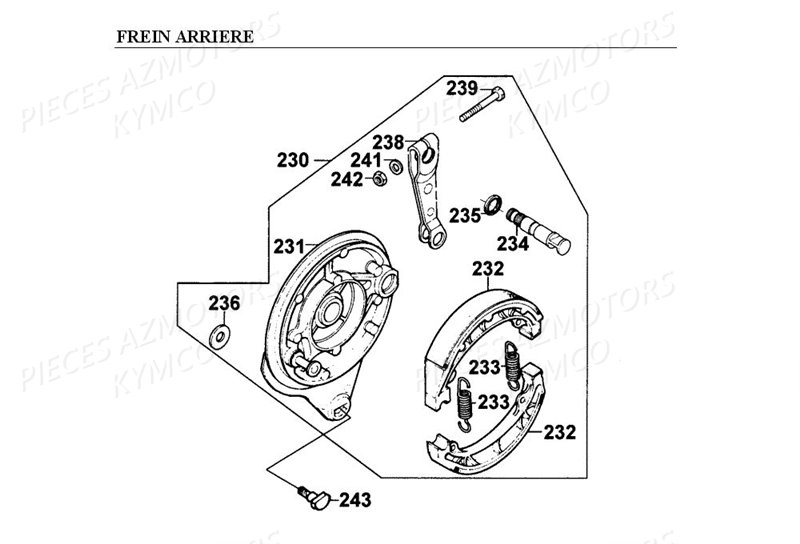 Frein Arriere KYMCO Pièces HIPSTER 125 2V 4T EURO I (RJ25AA)