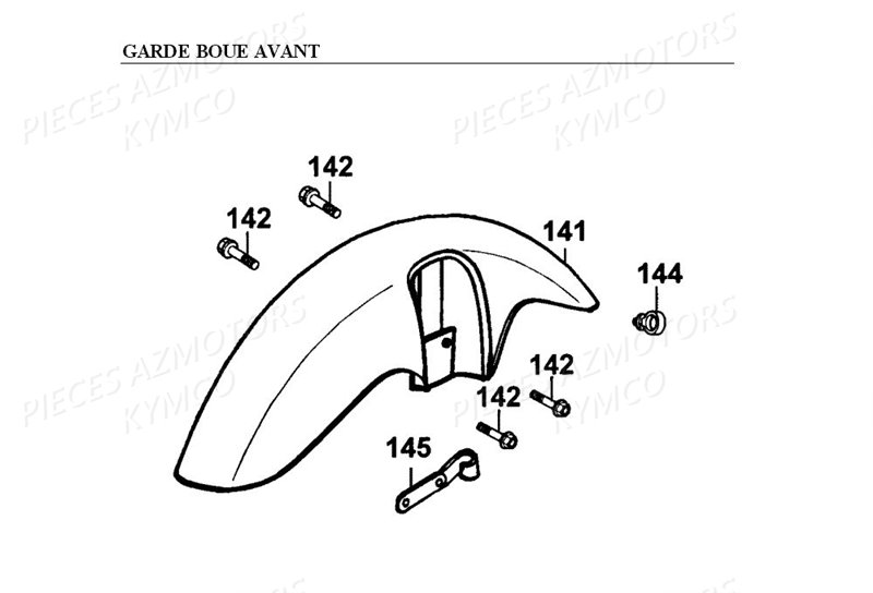 Garde Boue Avant KYMCO Pièces_Moto_Kymco HIPSTER_125_2V