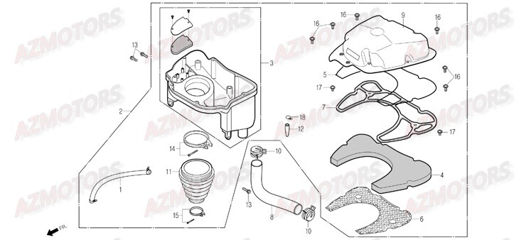 Boite A Air DAELIM Pieces Scooter DAELIM History 125cc