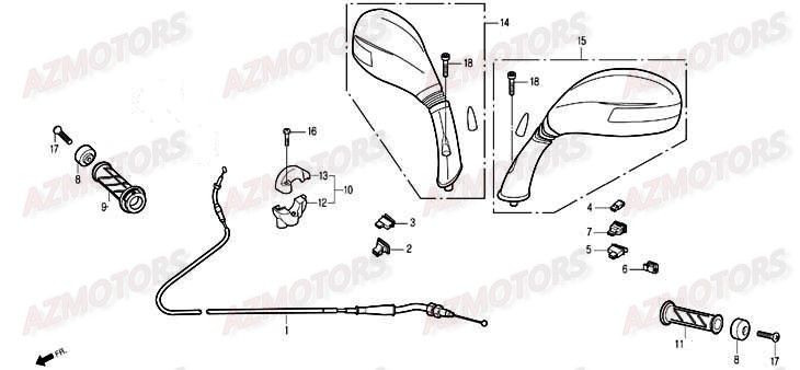 Commodo Retro Viseur DAELIM Pieces Scooter DAELIM History 125cc