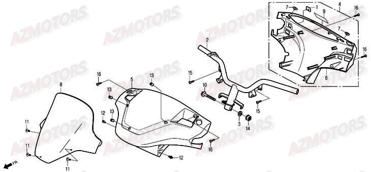 Guidon DAELIM Pieces Scooter DAELIM History 125cc