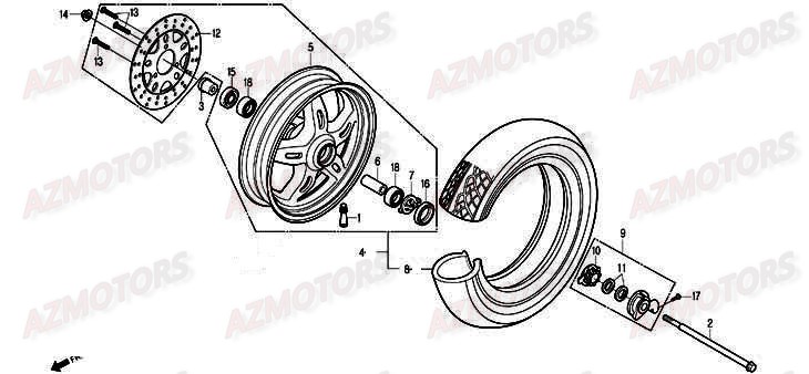 Roue Avant DAELIM Pieces Scooter DAELIM History 125cc