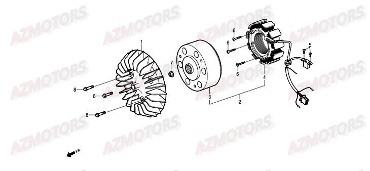 Stator Rotor DAELIM Pieces Scooter DAELIM History 125cc