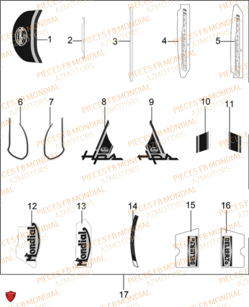 Decors FB MONDIAL Pieces HPS 125 CBS E5 (ZH5CR030)