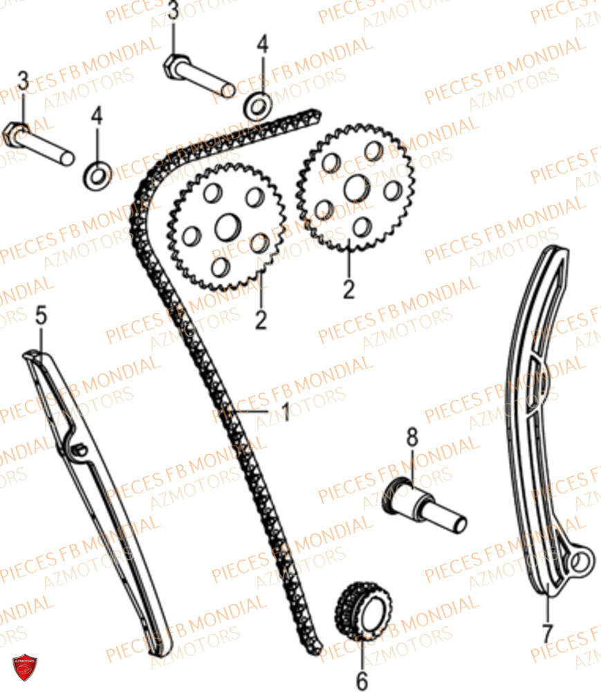 Distribution FB MONDIAL Pieces HPS 125 CBS E5 (ZH5CR030)