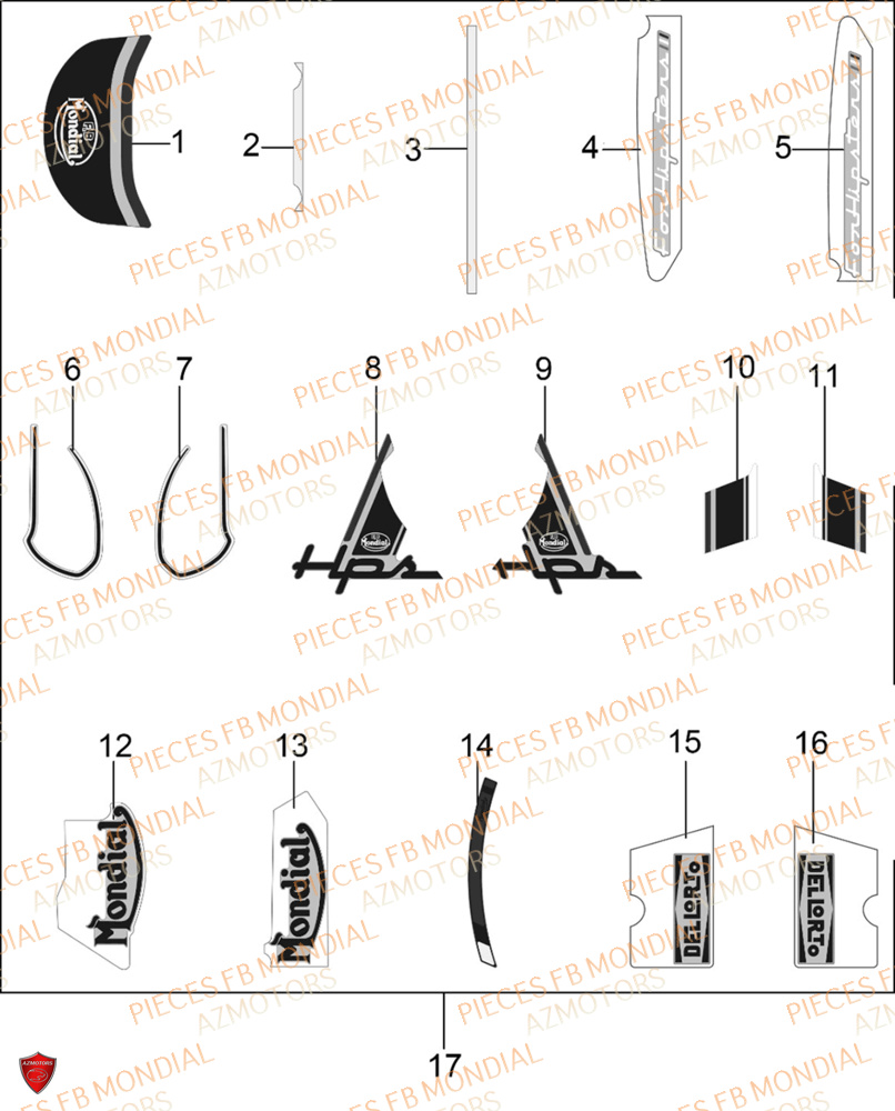 Decors FB MONDIAL Pieces HPS 125 CBS E5 (ZH5CR032)