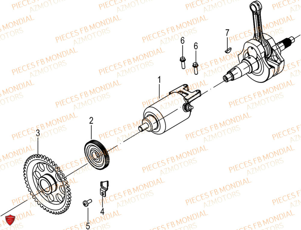 Demarreur FB MONDIAL Pieces HPS 125 CBS E5 (ZH5CR032)