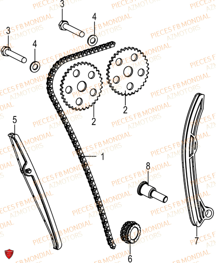 Distribution FB MONDIAL Pieces HPS 125 CBS E5 (ZH5CR032)