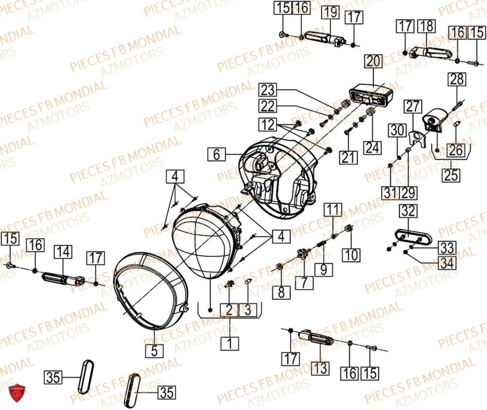 Eclairage FB MONDIAL Pieces HPS 125 CBS E5 (ZH5CR032)