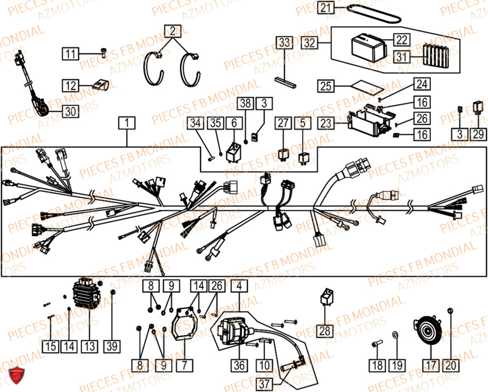 Equipement Electrique FB MONDIAL Pieces HPS 125 CBS E5 (ZH5CR032)