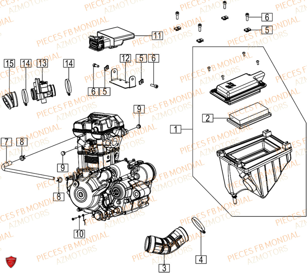 Filtre A Air FB MONDIAL Pieces HPS 125 CBS E5 (ZH5CR032)