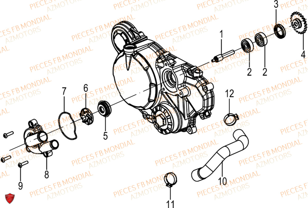 Pompe A Eau FB MONDIAL Pieces HPS 125 CBS E5 (ZH5CR032)