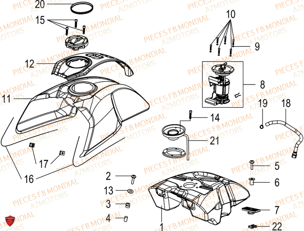 Reservoir FB MONDIAL Pieces HPS 125 CBS E5 (ZH5CR032)