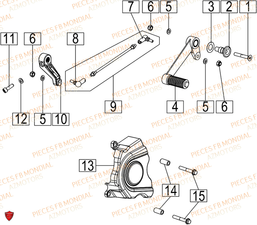 Selecteur De Vitesses FB MONDIAL Pieces HPS 125 CBS E5 (ZH5CR032)