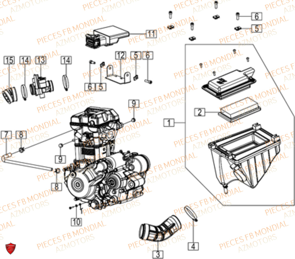 Filtre A Air FB MONDIAL Pieces HPS 125 CBS E5 (ZH5CR030)