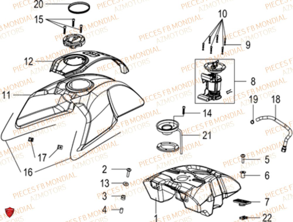 Reservoir FB MONDIAL Pieces HPS 125 CBS E5 (ZH5CR030)