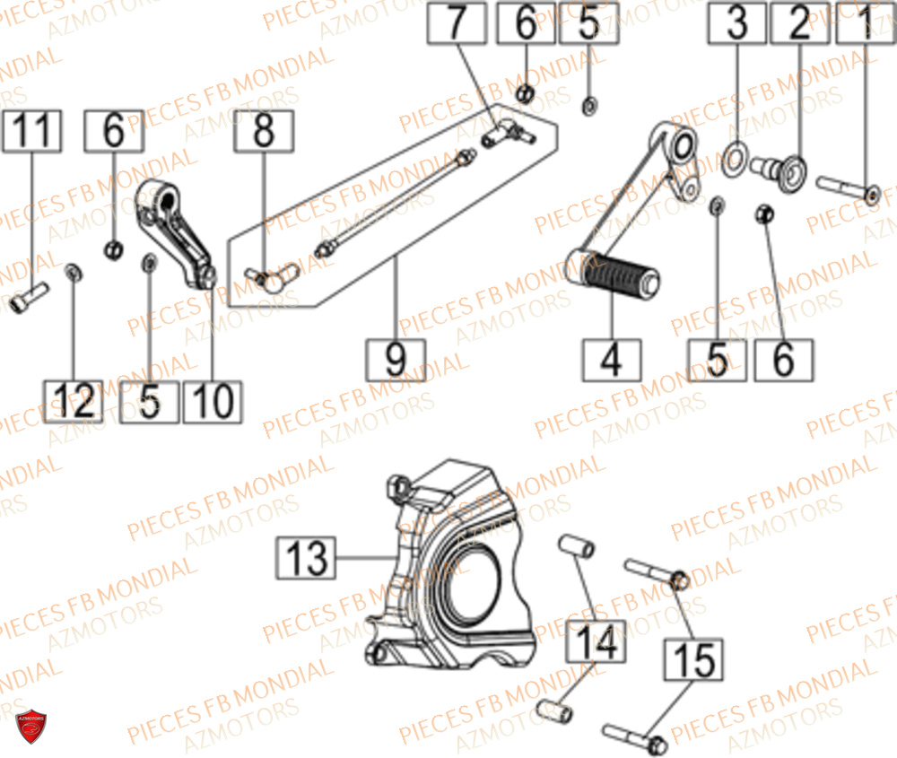 Selecteur De Vitesses FB MONDIAL Pieces HPS 125 CBS E5 (ZH5CR030)