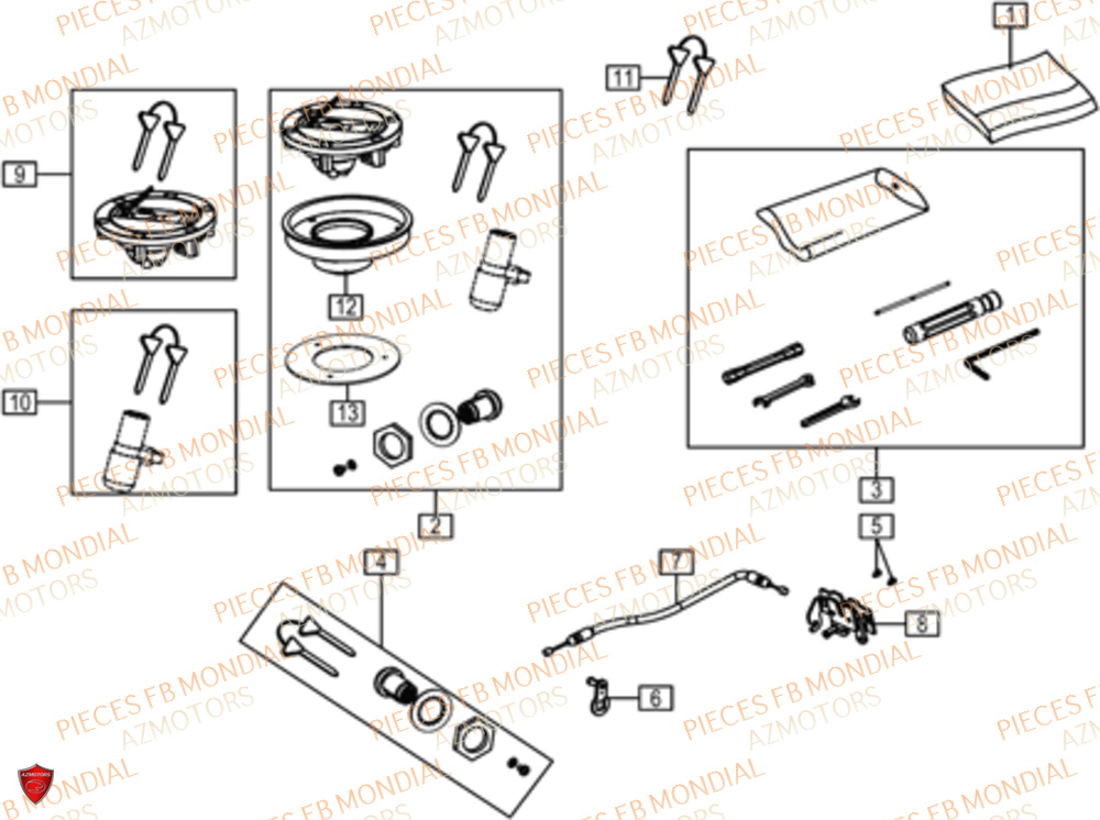 Serrure FB MONDIAL Pieces HPS 125 CBS E5 (ZH5CR030)