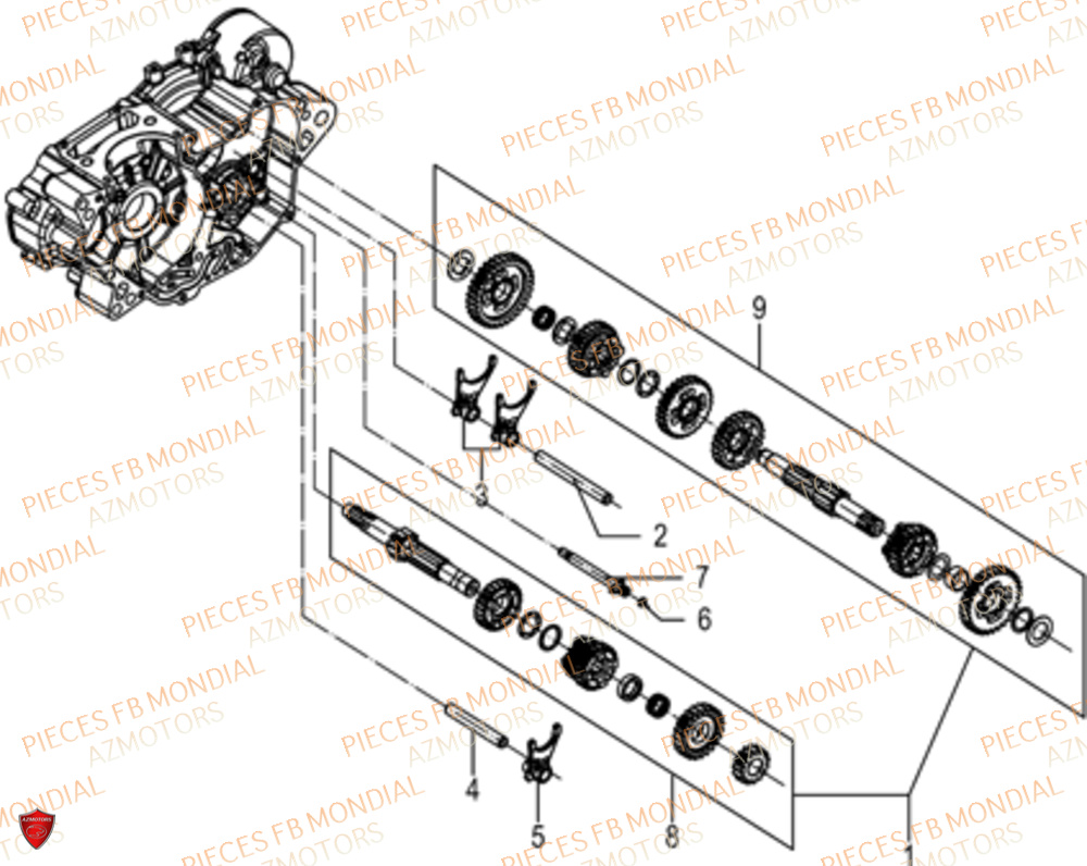 Transmission FB MONDIAL Pieces HPS 125 CBS E5 (ZH5CR030)