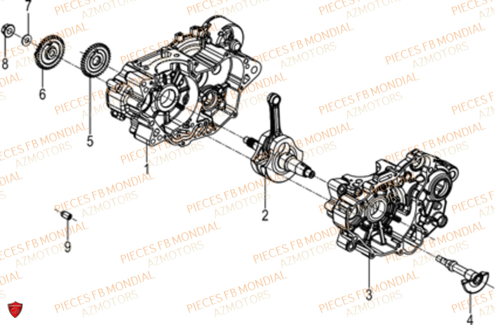 Vilebrequin FB MONDIAL Pieces HPS 125 CBS E5 (ZH5CR030)