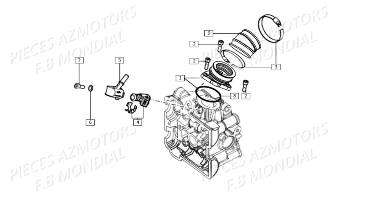 Admission FB MONDIAL Pieces HPS 125 ABS E4 FB Mondial Origine