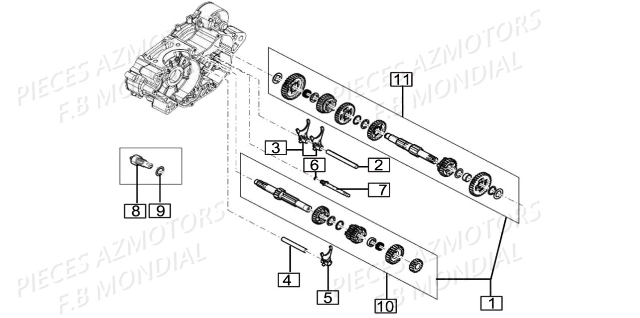 Boite A Vitesses FB MONDIAL Pieces HPS 125 ABS E4 FB Mondial Origine