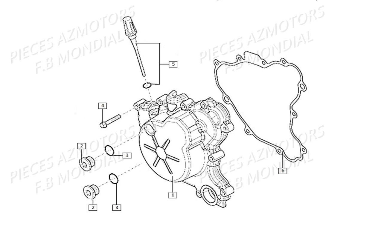 CARTER_GAUCHE FB MONDIAL Pieces HPS 125 ABS EU4 FB Mondial Origine