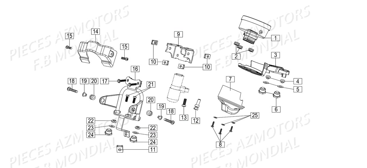 Compteur FB MONDIAL Pieces HPS 125 ABS E4 FB Mondial Origine