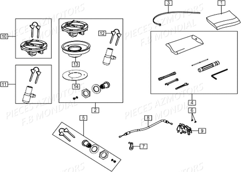 Contacteur A Clef FB MONDIAL Pieces HPS 125 ABS E4 FB Mondial Origine
