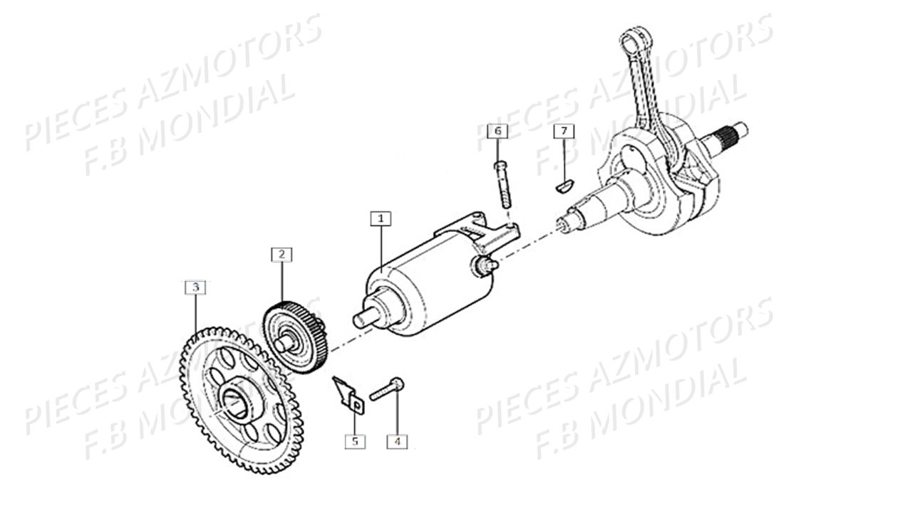 Demarreur FB MONDIAL Pieces HPS 125 ABS E4 FB Mondial Origine