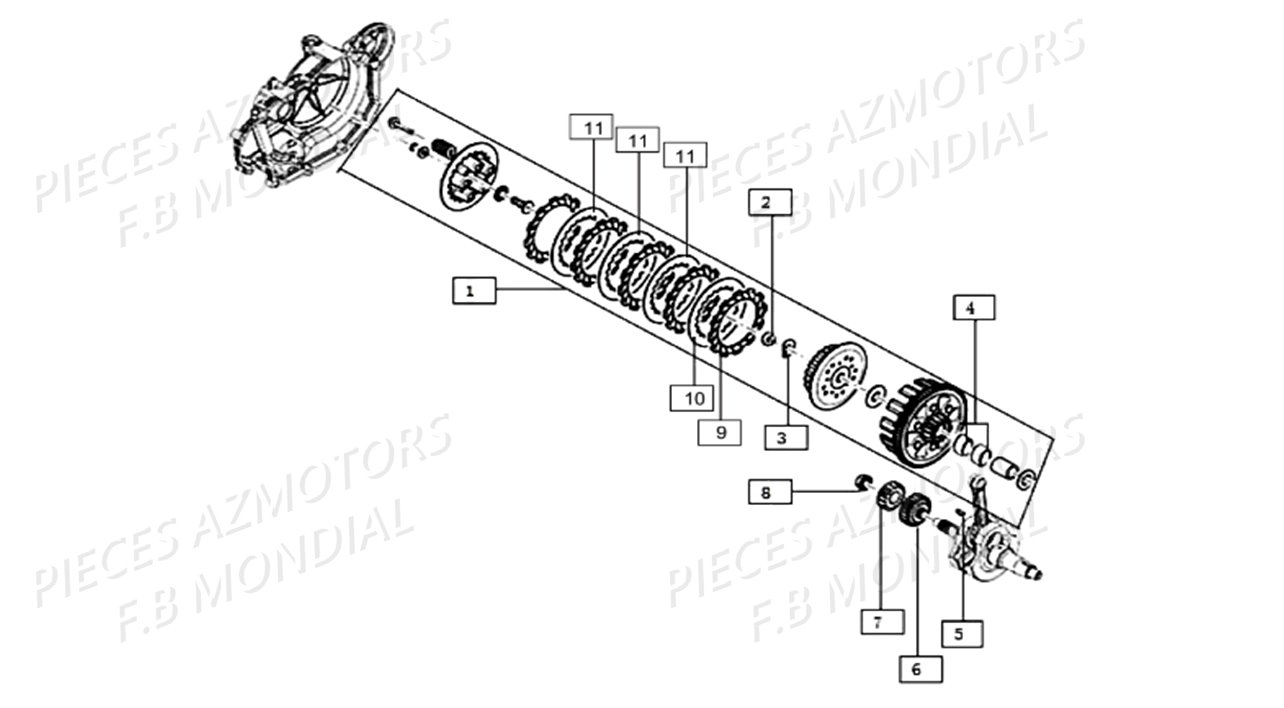 Embrayage FB MONDIAL Pieces HPS 125 ABS E4 FB Mondial Origine