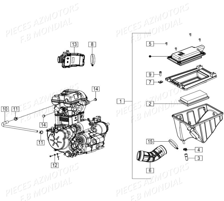 Filtre A Air FB MONDIAL Pieces HPS 125 ABS E4 FB Mondial Origine