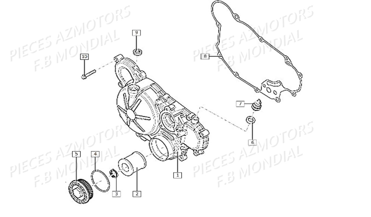 Filtre A Huile Carter Droit FB MONDIAL Pieces HPS 125 ABS E4 FB Mondial Origine