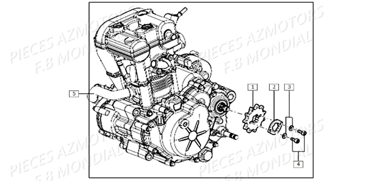 Moteur Hps 125 FB MONDIAL Pieces HPS 125 ABS E4 FB Mondial Origine