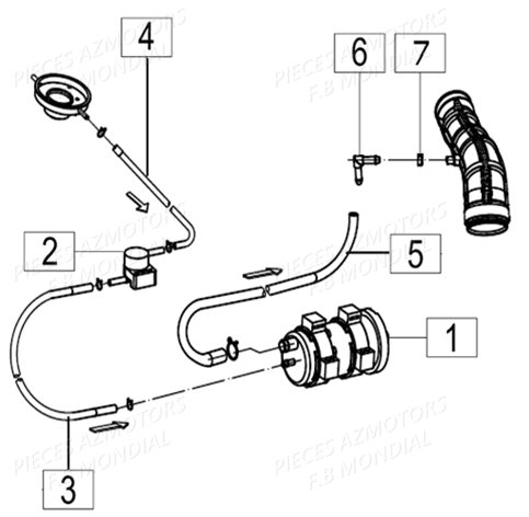 Reniflard FB MONDIAL Pieces HPS 125 ABS E4 FB Mondial Origine