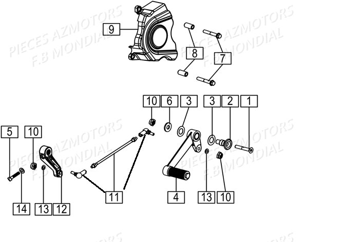 Selecteur De Vitesses FB MONDIAL Pieces HPS 125 ABS E4 FB Mondial Origine