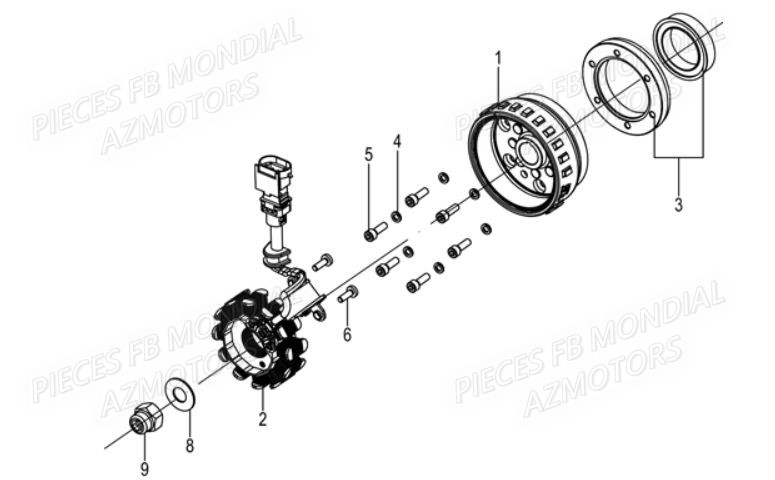 Alternateur FB MONDIAL Pieces HPS 125 ABS E5 FB Mondial Origine