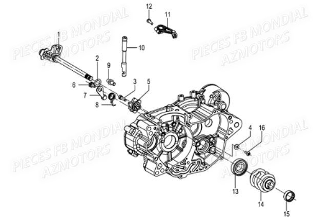 Arbre De Selection FB MONDIAL Pieces HPS 125 ABS E5 FB Mondial Origine