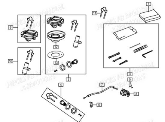 Barillets FB MONDIAL Pieces HPS 125 ABS E5 FB Mondial Origine