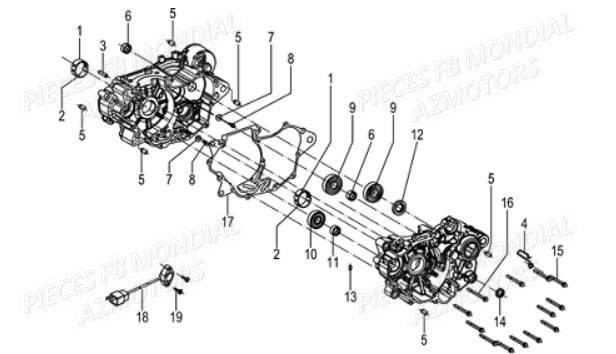 Carters Details FB MONDIAL Pieces HPS 125 ABS E5 FB Mondial Origine