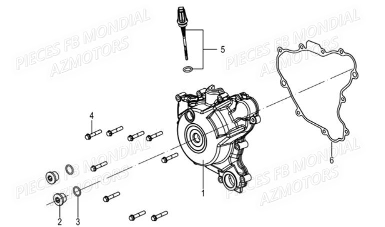 CARTER_GAUCHE FB MONDIAL Pieces HPS 125 ABS EU5 FB Mondial Origine