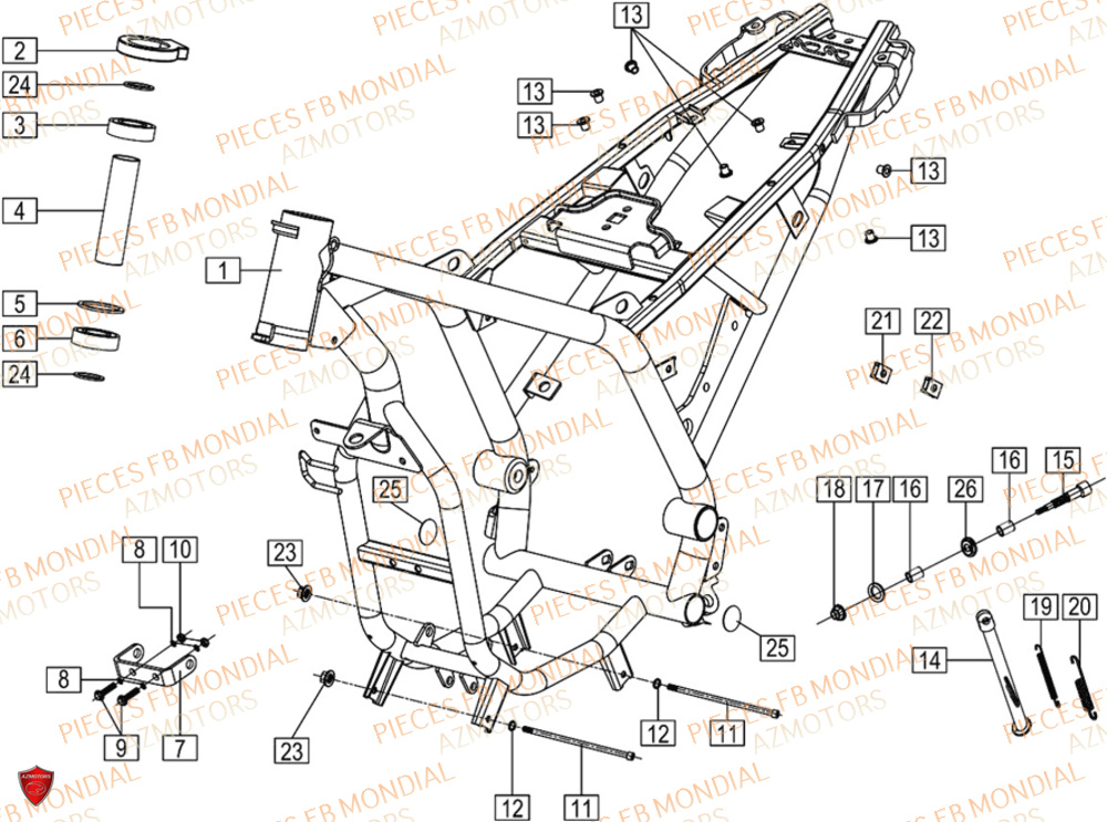 Chassis FB MONDIAL Pieces HPS 125 ABS E5 (M1-M4)