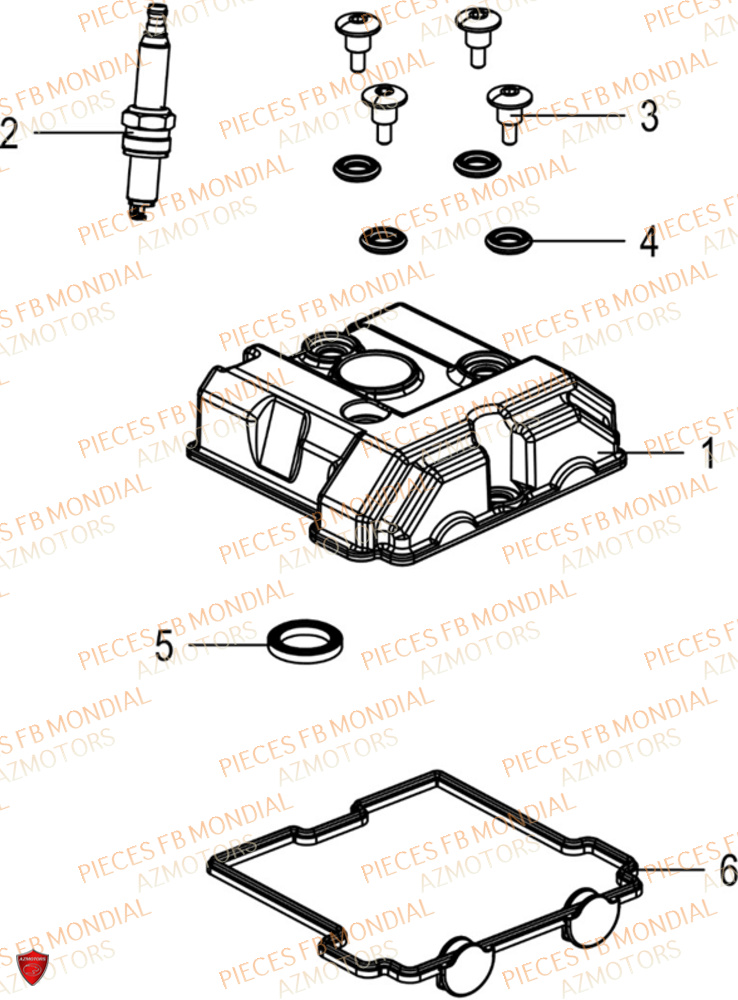 Couvre Culasse FB MONDIAL Pieces HPS 125 ABS E5 (M1-M4)