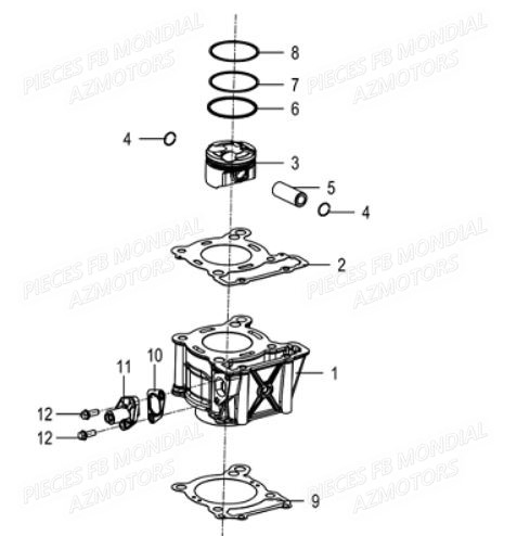 Culasse FB MONDIAL Pieces HPS 125 ABS E5 FB Mondial Origine