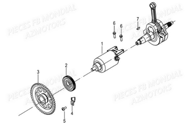 DEMARREUR FB MONDIAL Pieces HPS 125 ABS EU5 FB Mondial Origine