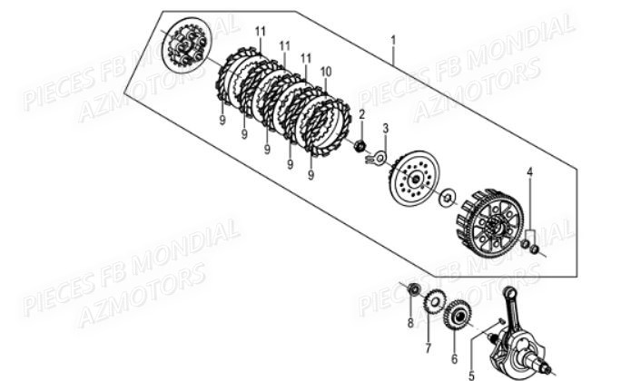 Embrayage FB MONDIAL Pieces HPS 125 ABS E5 FB Mondial Origine