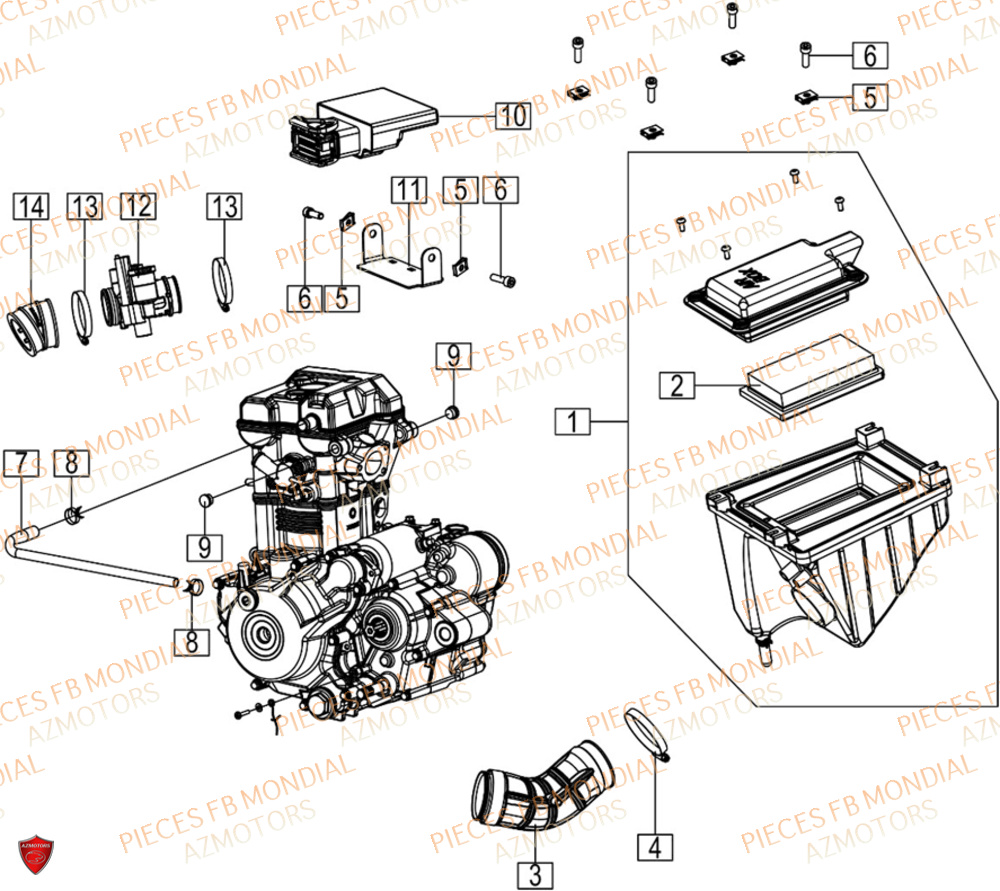 Filtre A Air FB MONDIAL Pieces HPS 125 ABS E5 (M1-M4)