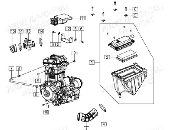 Filtre A Air FB MONDIAL Pieces HPS 125 ABS E5 FB Mondial Origine