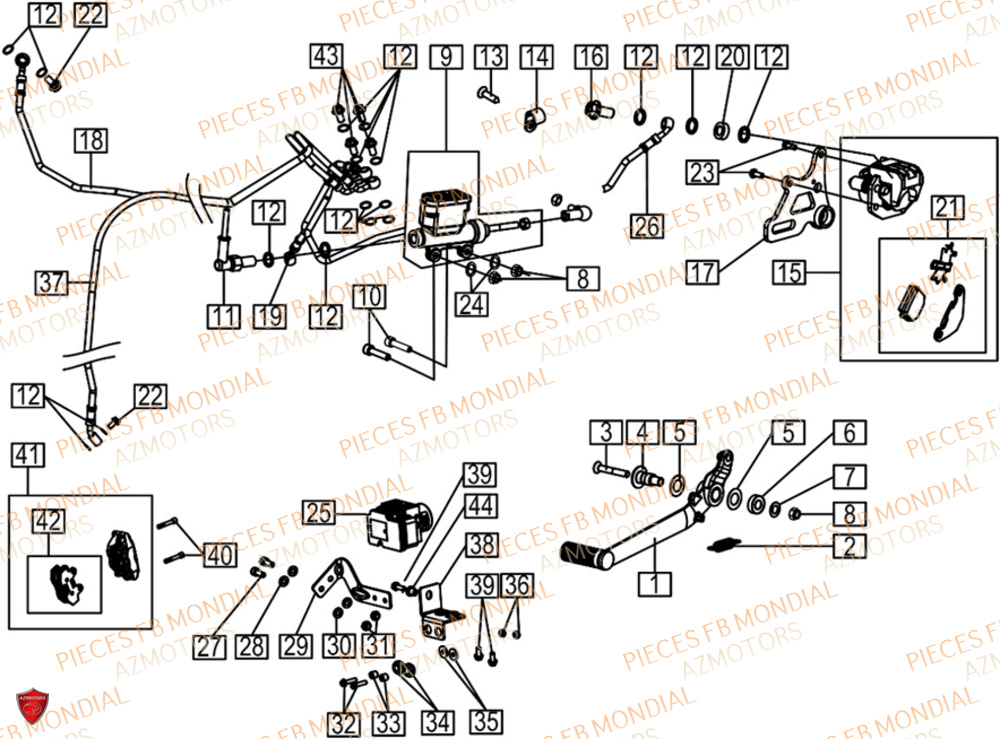 Freins Abs FB MONDIAL Pieces HPS 125 ABS E5 (M1-M4)