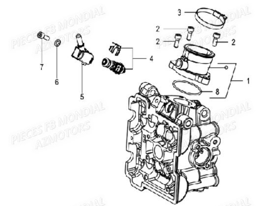 Injecteur FB MONDIAL Pieces HPS 125 ABS E5 FB Mondial Origine